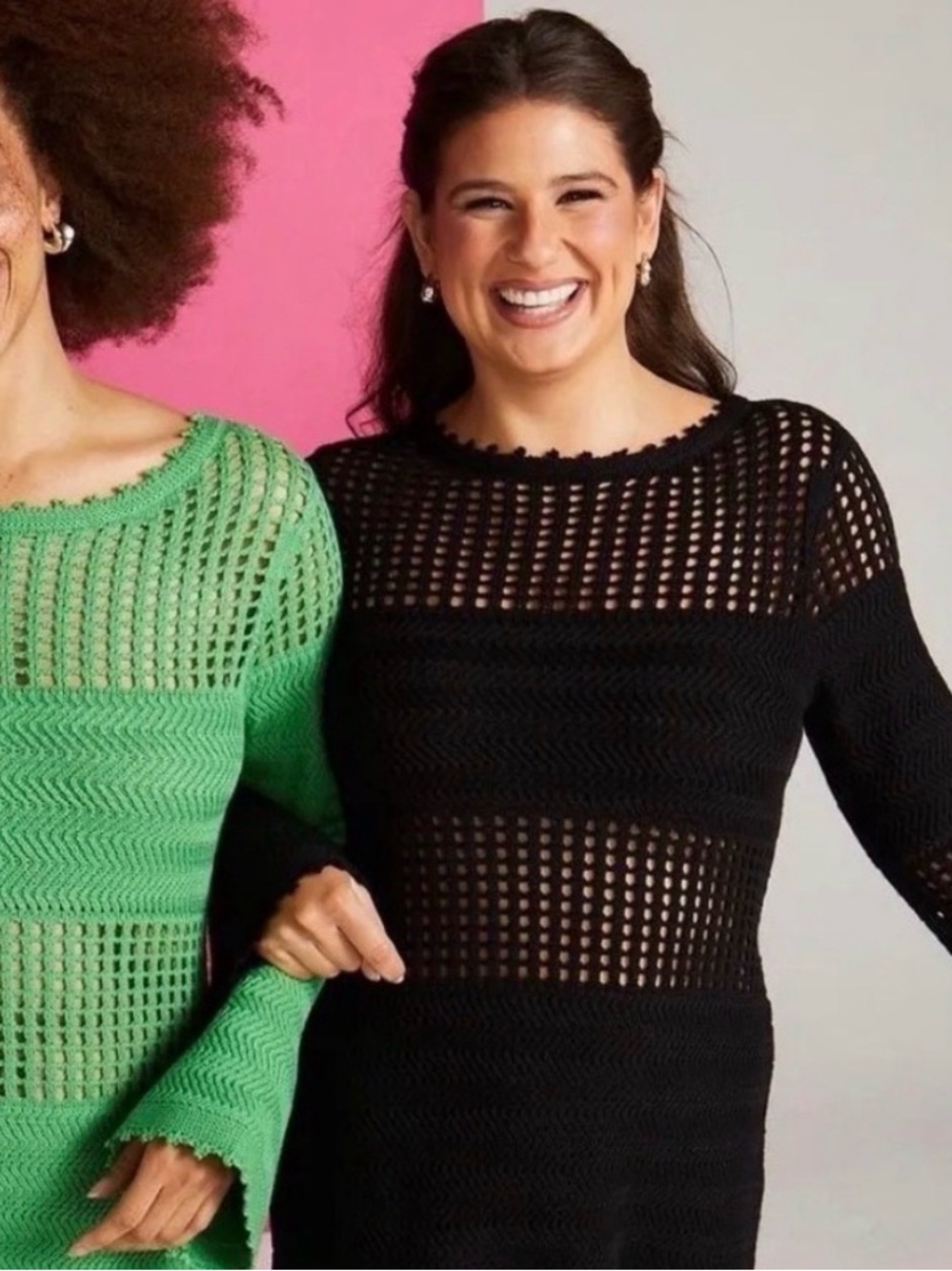 PLUS SIZE BOHO Black QUALITY Crochet Knit Gorgeous Dress
